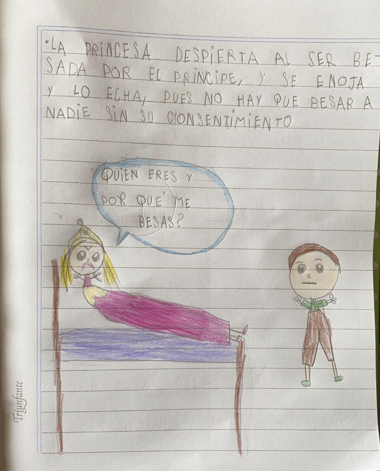 Texto escrito en una libreta