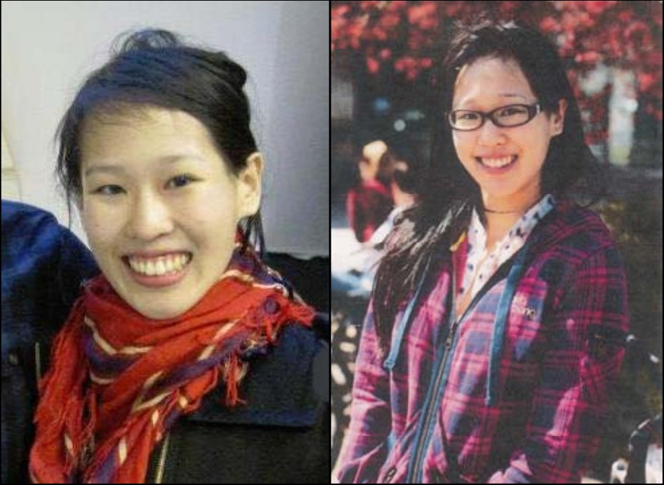 Dos retratos de Elisa Lam publicado por la policía de Los Ángeles durante la investigación por desaparición